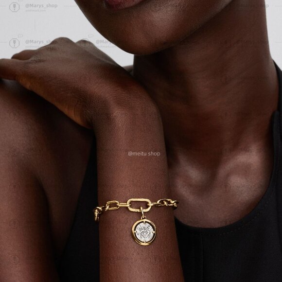 Pandora Cupids Medallion Charm|Pendant|Two-tone - Picture 6 of 6